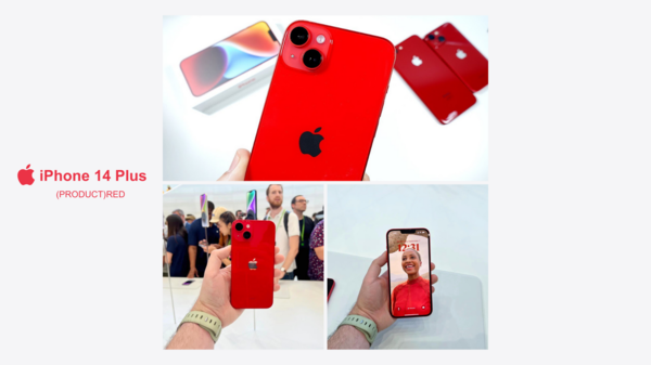 Trải nghiệm gam màu nóng bỏng với kích thước lớn hơn trên iPhone 14 Plus (PRODUCT)RED 